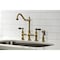 Kingston Brass KS1273PKLBS Duchess Bridge Kitchen Faucet W/Brass Sprayer, Brass KS1273PKLBS - alternate 4